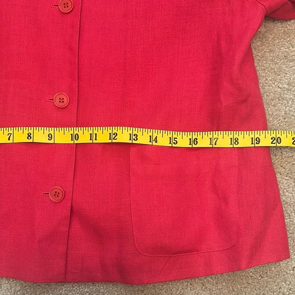 Talbots Pink 100% Irish Linen Button Up Suit Jacket Women’s 12 Casual Business - Picture 5 of 8